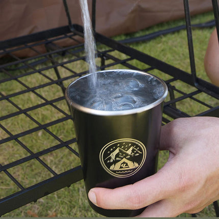 Set of 4 Outdoor 304 Stainless Steel Cups Coffee Tea Beer Camping Water Cups