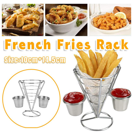 French Fries Basket Stand Tapered Snack Holder Serving Basket for Fries Snacks