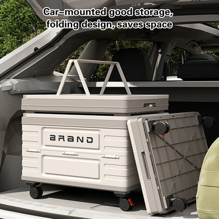 Camping Foldable Storage Box Latch or Wooden Lid Car Boot Tent Outdoor Organiser