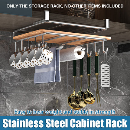 Cabinet Hanging Storage Rack Stainless Steel Silver Kitchen Organiser