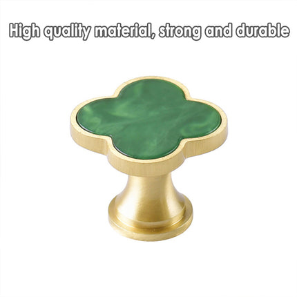 Four Leaf Clover Cabinet Handle Single Hole Vintage Pull for Drawer Door Closet