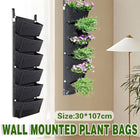 Vertical Wall Hanging Planting Bag 6 Pockets Flower Grow Pouch Planter Garden