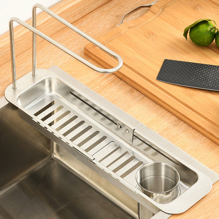 Retractable Kitchen Sink Draining Rack Water Filter Basket Storage Shelf Home