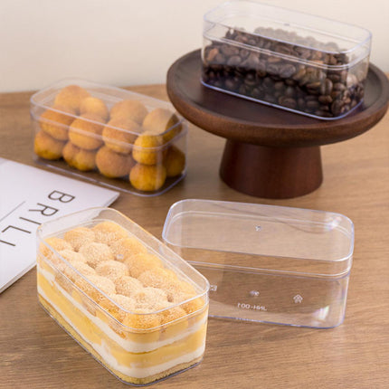 20pcs Transparent Biscuit Box Plastic Cake Box Pastry Dessert Storage Container