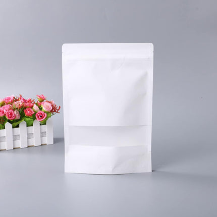 100PCS Kraft Paper Bags with Clear Window Gift Bags Easy to Use for Small Items