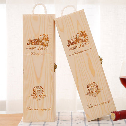 6pcs Red Wine Wooden Gift Box Packaging Storage Box for Wine Bottle Gifts