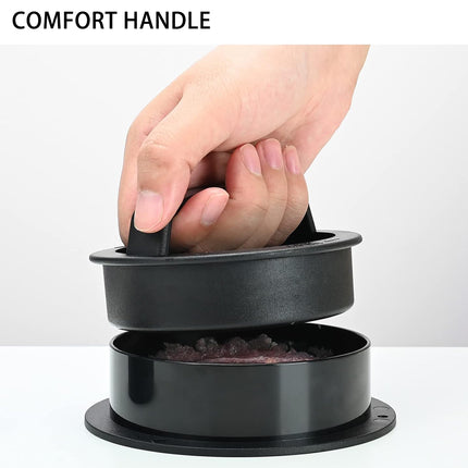 Manual Hamburger Press Round Meat Patty Mould Non Stick BBQ with 100 Wax Discs