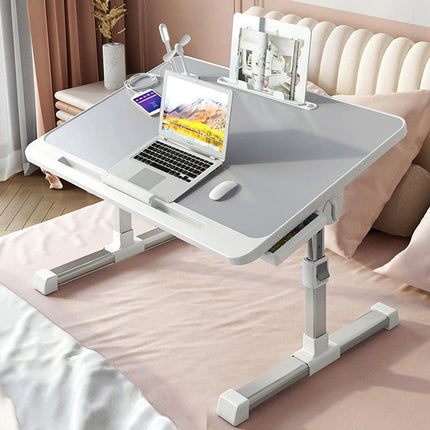 Adjustable Laptop Bed Tray Desk with USB Charging Port for Work and Study
