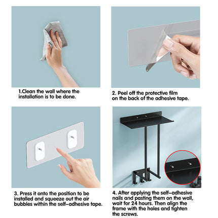 Bathroom Towel Rack Wall Mounted Storage Shelf Multifunction Holder for Toilet