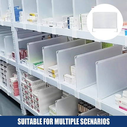 Shelf Dividers 5PCS White Snap On Partition 3 Sizes for Garage Warehouse Pantry
