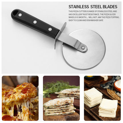 Stainless Steel Pizza Knife Cutter Kitchen Baking Tool Round Slicer for Dough