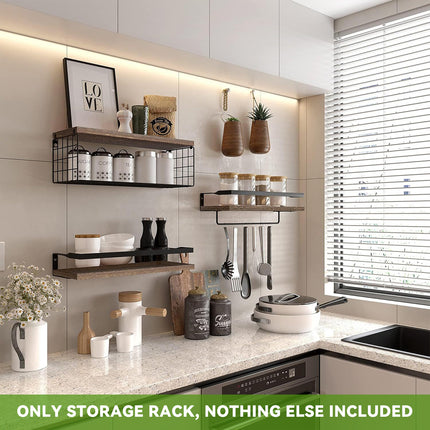 3 PCS Multi Functional Wall Mounted Storage Shelf Space Saving Home Decor