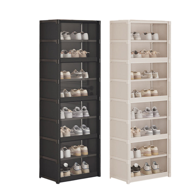 Multilayer Dustproof Shoe Rack with Clear Door Durable for Home Entryway Use