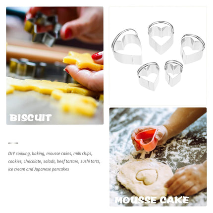 5PCS Stainless Steel Cookie Bread Baking Mold NonStick Home Kitchen Baking Tools