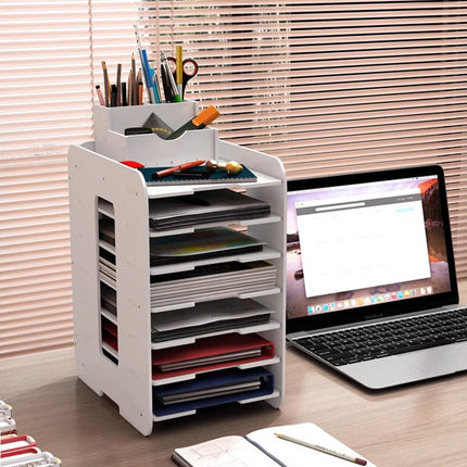 Large Capacity Multi Layer Desktop File Storage Rack Office Document File Rack