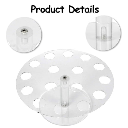 2PCS Clear Acrylic 16 Slot Ice Cream Cone Display Rack 25cm for Party Catering
