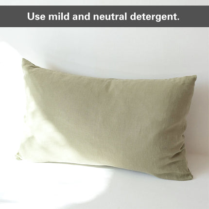 Pair of Linen Pillowcases Solid Color Envelope Style Bedding Pillow Cover Set