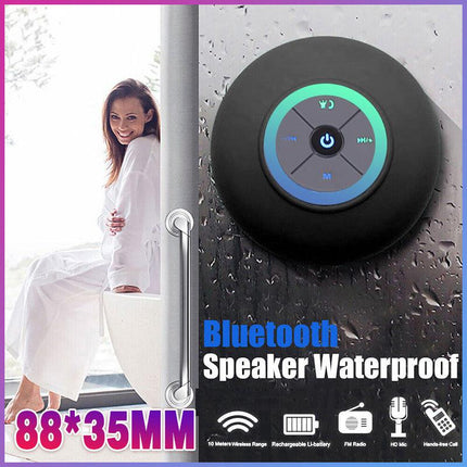 Portable Led Waterproof Wireless Bluetooth Speaker For Shower Bathroom Subwoofer - Aimall