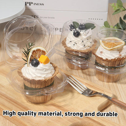 100PCS Transparent Cupcake Packaging Box Muffin Container Bakery