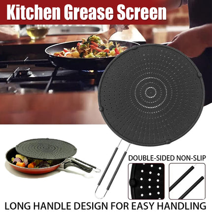 Kitchen Grease Screen Oil Splash Protection Reusable Heat Resistant Easy Clean