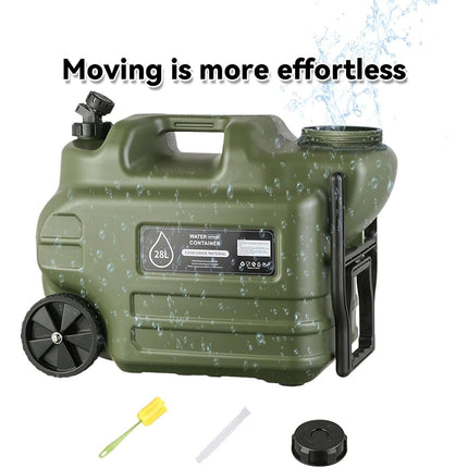 28L Portable Camping Water Storage Tank with Tap Leak Proof Easy Carry Handheld