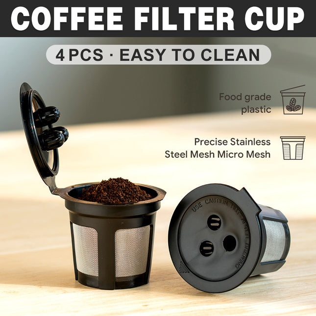 4PCS 3 Hole K-Cup Coffee Capsule Coffee Maker Reusable Filter For Keurig Brewers
