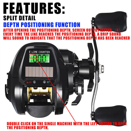Digital Teardrop Fishing Reel Long Casting Freshwater Sea Boat Beach Raft