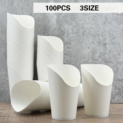 100PCS French Fry Cup 12/14/16oz Food-safe Oil-Resistant for Food Packaging Use