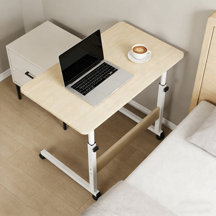 Adjustable Bedside Table with Wheels Laptop Desk Overbed Table