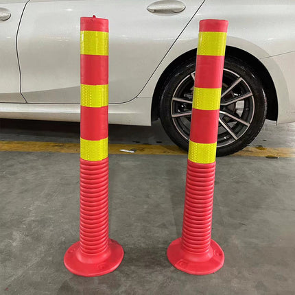 2PCS Road Warning Post Flexible Traffic Bollard Reflective Parking Driveway