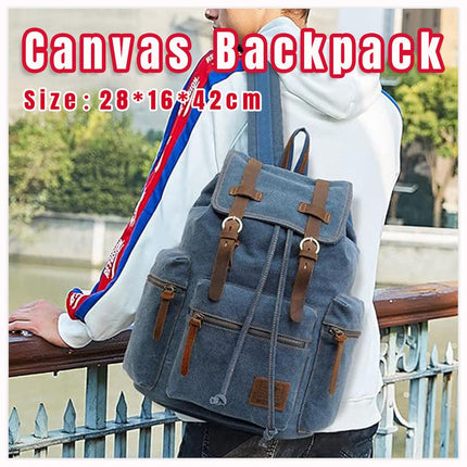 Stylish Blue Canvas Shoulder Bag Mens Travel Crossbody Messenger Tote Bag