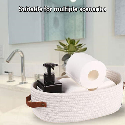 Oval Storage Basket with Handles Shelf Organiser Bin Laundry Toy Container