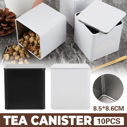 10PCS Square Candy Tea Storage Container with Lid for Home Wedding Organisation