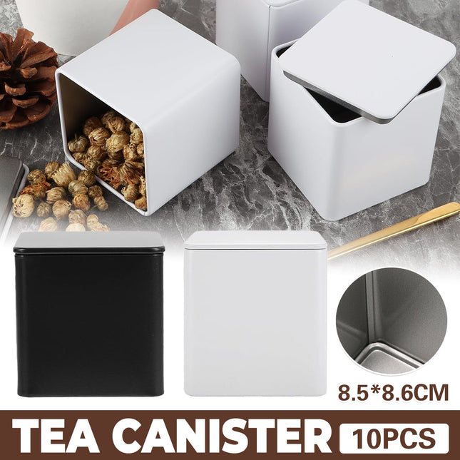 10PCS Square Candy Tea Storage Container with Lid for Home Wedding Organisation