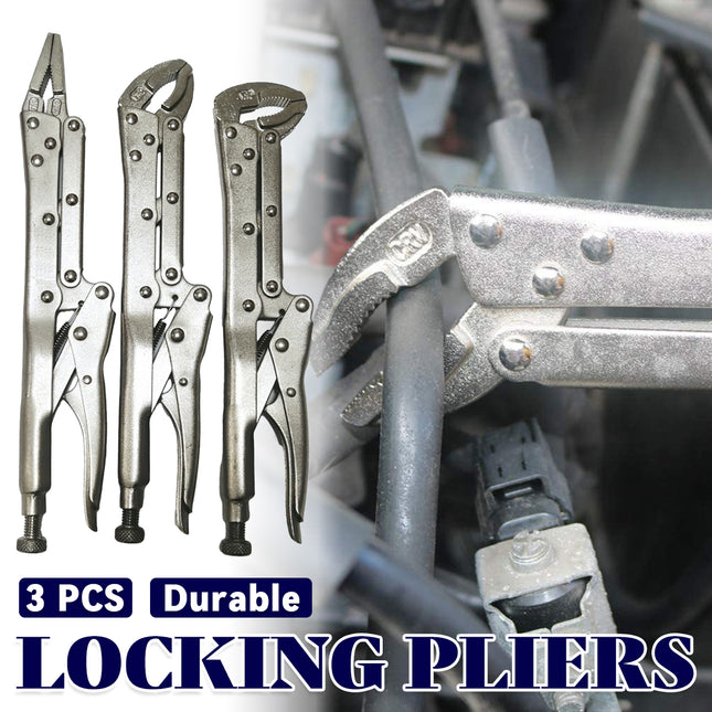 3PCS Long Neck Pliers Woodworking Welding Repair Grip Hand Tools Durable Use