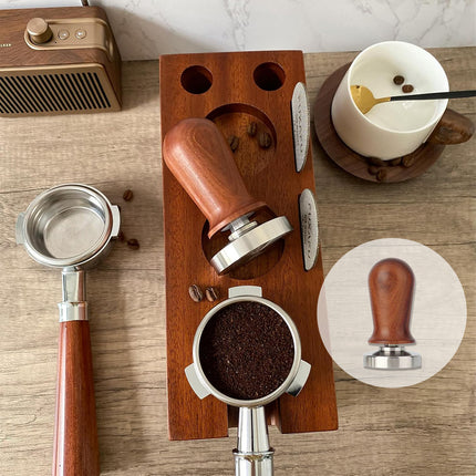 304 Stainless Steel Coffee Tamper Press Non-Slip Handle Even Tamping 51/53/58mm