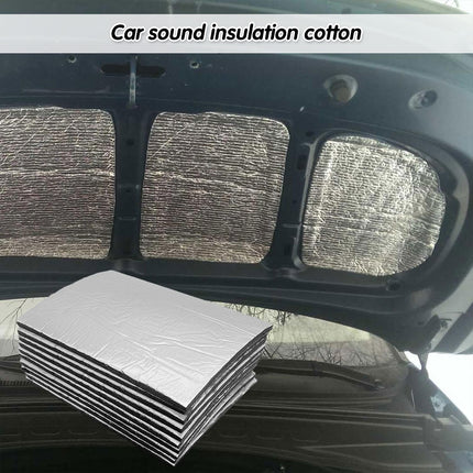 Car Soundproof Cotton Pad 25x18cm Self Adhesive Aluminum Foil Insulation Sheet