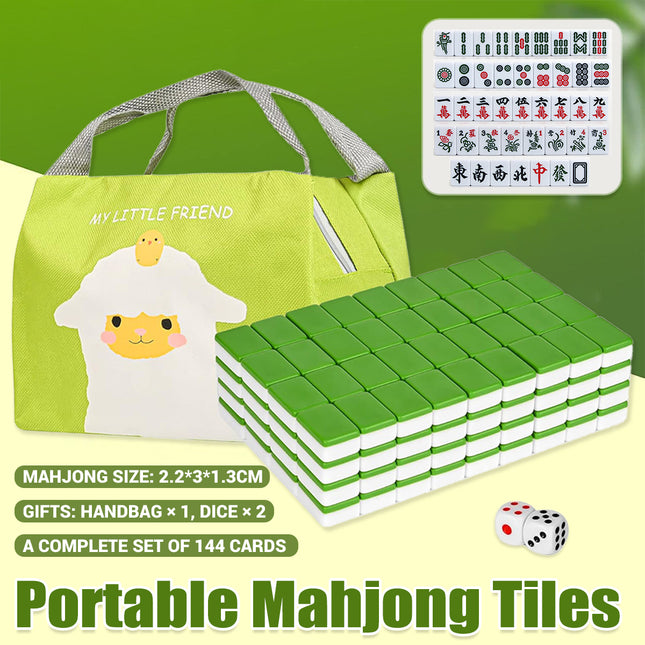 Portable Mini Mahjong Set Compact Size for Travel Home Family Gatherings Durable