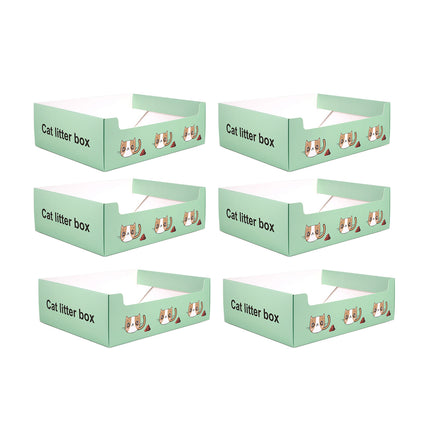 6PCS Foldable Cat Litter Box Disposable Toilet Tray For Outdoor Travel Cleaning