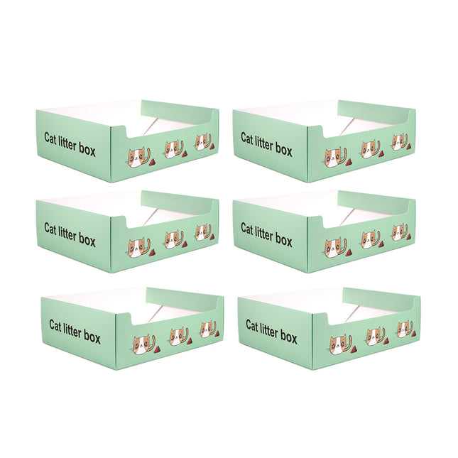 6PCS Foldable Cat Litter Box Disposable Toilet Tray For Outdoor Travel Cleaning