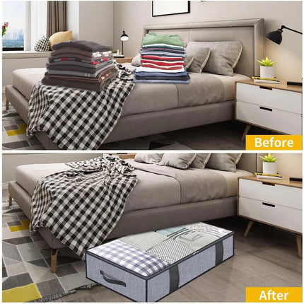 2PCS Clothes Under Bed Storage Bag Wardrobe Dustproof Moisture-proof Organizer Bag