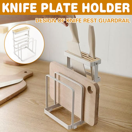 Chopping Board and Knife Holder Rack Kitchen Organizer Shelf Stand Lid Storage