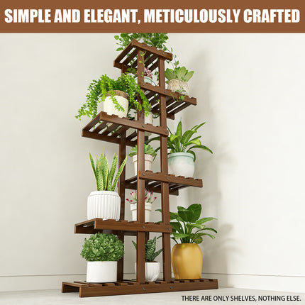 6Tier Freestanding Balcony Flower Stand Rack Indoor Outdoor Plant Shelf Display