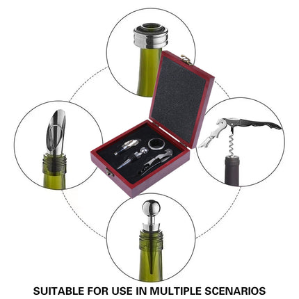 4PCS Wine Opener Set Stainless Steel Durable for Home Bar Wine Lovers Gifts