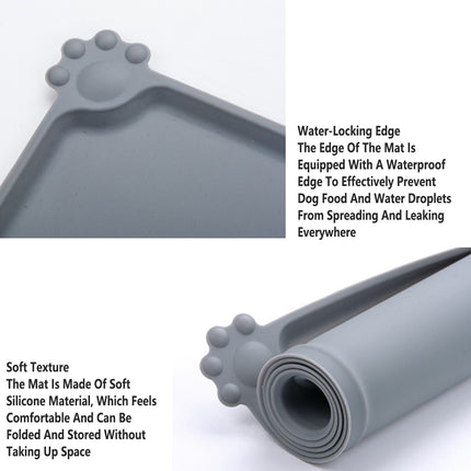 Silicone Pet Mat Spill-Proof Easy to Clean Mat for Pets Dog Food Placemat