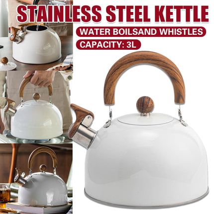 3L Stainless Steel Whistling Kettle Tea Pot For Gas Electric Stove Kitchen Hot