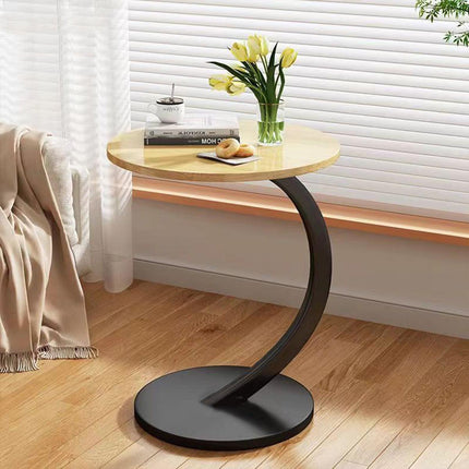 C Shaped Snack Side Table for Sofa Couch Small End Table for Living Room Bedroom