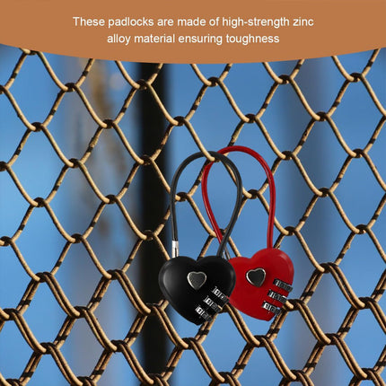 Heart Shaped Password Lock Safety Lock For Travel Luggage Bags Jewelry Box