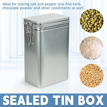 Tea Storage Canister Airtight Coffee Beans Container Iron Food Sealed Jar