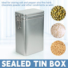 Tea Storage Canister Airtight Coffee Beans Container Iron Food Sealed Jar